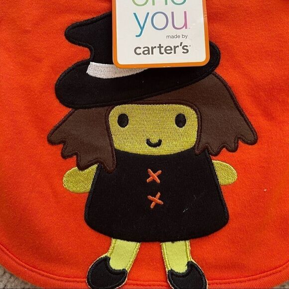 Just One You Carters Halloween witch teething bib NWT - Picture 2 of 4